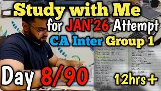Day 8 | CA Inter Jan 26 Preparation Vlog | 90 Days Challenge