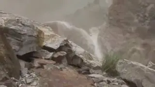 Dramatic footage of a river blockade collapsing in Astore, Gilgit-Baltistan