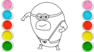 Cute Minion Drawing for Kids, Coloring Page for Toddlers | Cartoon Drawing 
