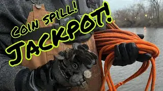 Magnet Fishing Jackpot! Coin Spill Discovered...