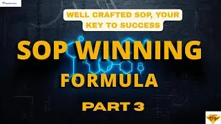 SOP writing tips#winning formula# Part 03...#All the ingredients for success#