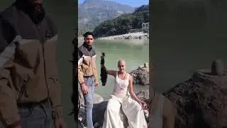 Women headshave near ganaga river 🙏 | bald girl 2025 #shorts #bald #headshave  #ytshorts #gangariver