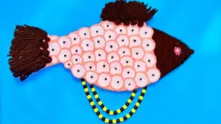 DIY Yarn & Beads Fish Wall Hanging 🧵🐟 | Unique Handmade Decor Idea!