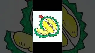 menggambar buah durian #durian #shorts #buah #menggambar