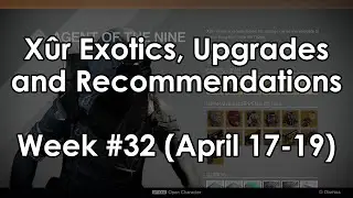 Destiny: Xur Location and Exotic Armor/Weapon/Upgrade Recommendations for Week 32 (April 17-19)
