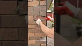 Brick replacement job #bricklaying #building #asmr #satisfying #repair #construction