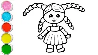 Cute Doll Drawing, Painting and Coloring For Kids and Toddlers_ How to Draw Doll Child Art