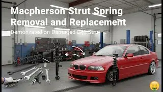 Safe Coil Spring Replacement on BMW E46 MacPherson Strut (Damaged Strut Demo)