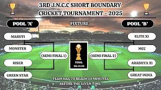 3RD JNCC SHOT BOUNDARY CRICKET TOURNAMENT 2025 at SECTOR- 2