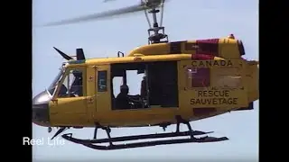 1990, CF UH1 Search & Rescue helicopter demonstration Red Deer, Alberta, Canada