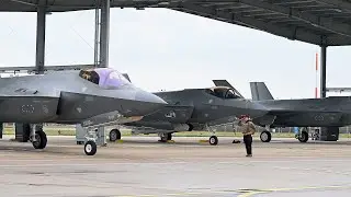 USAF 493rd Fighter Squadron Launch F-35s