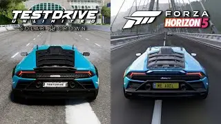 Test Drive Unlimited Solar Crown vs Forza Horizon 5 - Lamborghini Huracan Sterrato Sound Comparison