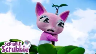NEW! FEAR of HEIGHTS 🍎 CAT in a TREE 🐈&zwj;⬛ Crayola Scribble Scrubbies | Cartoons for Kids