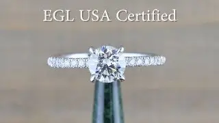 EGLUSA Certified 0.75 carat diamond Under Halo White Gold Diamond Mounting