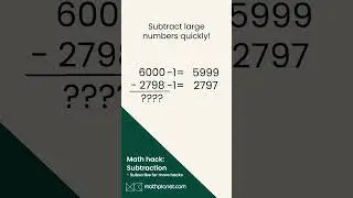 Subtraction Trick: How to subtract large numbers quickly #mathtricks #shorts
