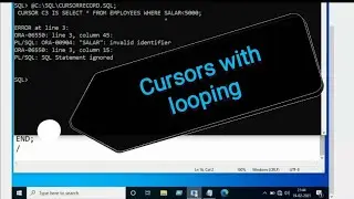 Cursors with looping in pl sql || SQL in telugu