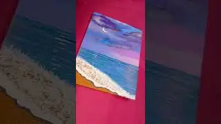 The Beach💜 #acrylicpainting #art #painting #beachvibes