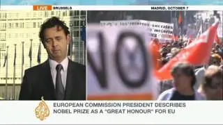 Controversy after EU awarded the Nobel Peace Prize