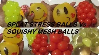 Splat Stress Balls Vs Squishy Mesh Balls! Cutting Open Mesh Ball and DIY Mesh Ball with a Splat ball