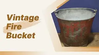 vintage red fire bucket #antiquevintageretroshop
