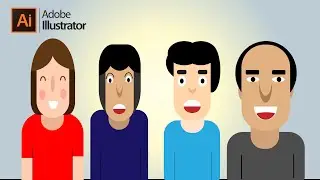 How to easy Draw a Flat Design Family Face in -  Adobe Illustrator