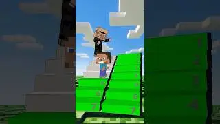 POV Perfect Step Challenge&ndash;Minecraft Villager vs Steve | Parkour Stairs Battle #shortdog #minecraft
