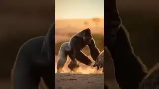 Can the gorilla protect the infant gorilla from wild dangers #wildlife #gorilla #nature