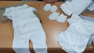 Ropita reci&eacute;n nacido bamb&uacute;. Canastilla para el hospital.
