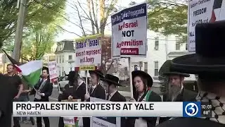 Pro-Palestine protests continue on Yale campus in New Haven