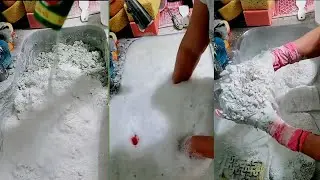 🔴Paste turned into a sink full of POWDER- ASMR Sponge Squeezing🔴
