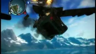Just Cause 2 Grapple Plane/Car Mid-air Crash
