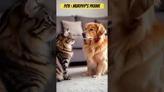 Murphy made a revenge prank. 😂 #catanddog #hisbarkherpurr #mollyandmurphy #pets #petshorts