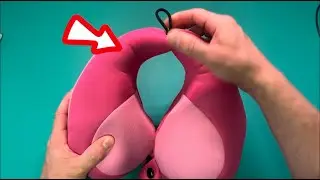 Small pink travel neck pillow
