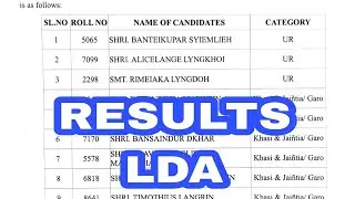 Results LDA DISTRICT SELECTION COMMITTEE (DSC)