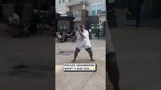 Faceplant poolside after shadowboxing 🔔😂🥊                            🎥: Instagram / kfbsheraprice