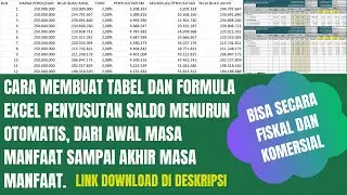 Formula Excel Penyusutan Saldo Menurun Komersial & Fiskal Otomatis!