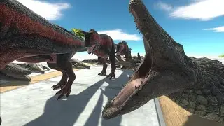 Escape from Deadly Mosasaurus - Animal Revolt Battle Simulator Carnotaurus
