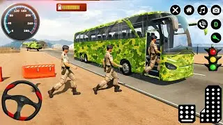 US Army Transport Bus Driver Simulator - Soldier Transport Offroad Driving Android GamePlay