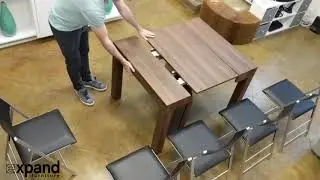 Gigante Wood Transformer Table with Extension Storage Built Inside