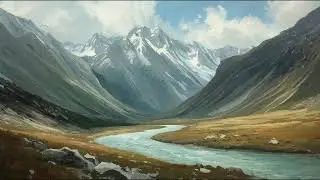 Mountain Stream Harmony – 4K River Oil Painting Ambience for Calm Moments | 4K Frame TV Art