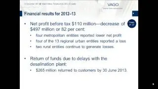 Results of 2012-13 Audits: Water Entities