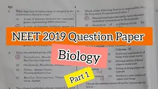 Neet 2019 Biology Question Paper *With Answers*