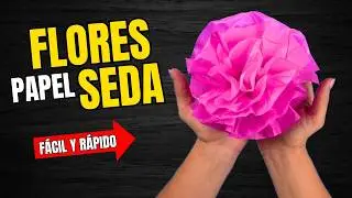 Cómo hacer flores de papel de seda Fácil y Rápido paso a paso