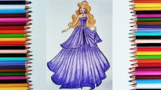 How To Draw A Disney Princess #drawing #disneyworld#art  #youtubedrawing #cinderella #youtubevideo
