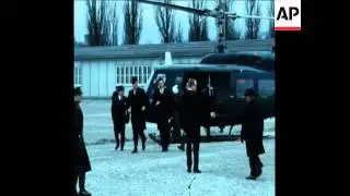 SYND 22-2-70  ISRAELI FOREIGN MINISTER, ABBA EBAN, LAYS WREATH AT DACHAU CONCENTRATION CAMP