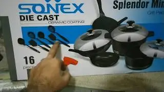Titanium nonstick ceramic coated cookware set Urdu | sonex die cast splendor mini gift pack