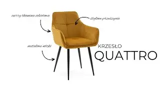 KRZESŁO TAPICEROWANE WELUROWE DO SALONU JADALNI NOWOCZESNE GLAMOUR QUATTRO