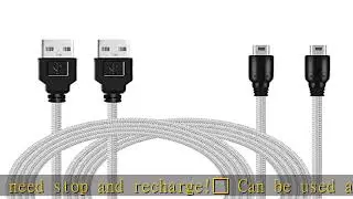 BATSOEASY 2 Pack 5ft 3DS/ 2DS USB Charger Cable, Nylon Braided Power Charging Cord Cable Compatible