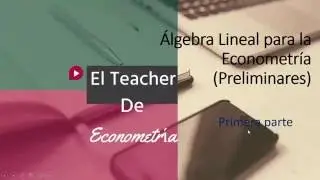 Serie: Álgebra Lineal para la Econometría#1