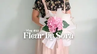 Florist Vlog #33 / Wrapping Tutorial / Hydrangea Bouquet Wrapping / Mini Bouquet wrapping - ENGSUB